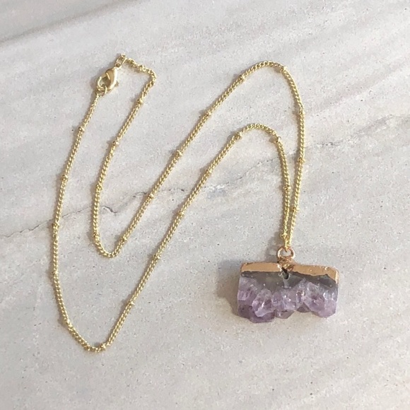 ❗️LAST❗️Raw Amethyst Slice Necklace - Picture 5 of 7